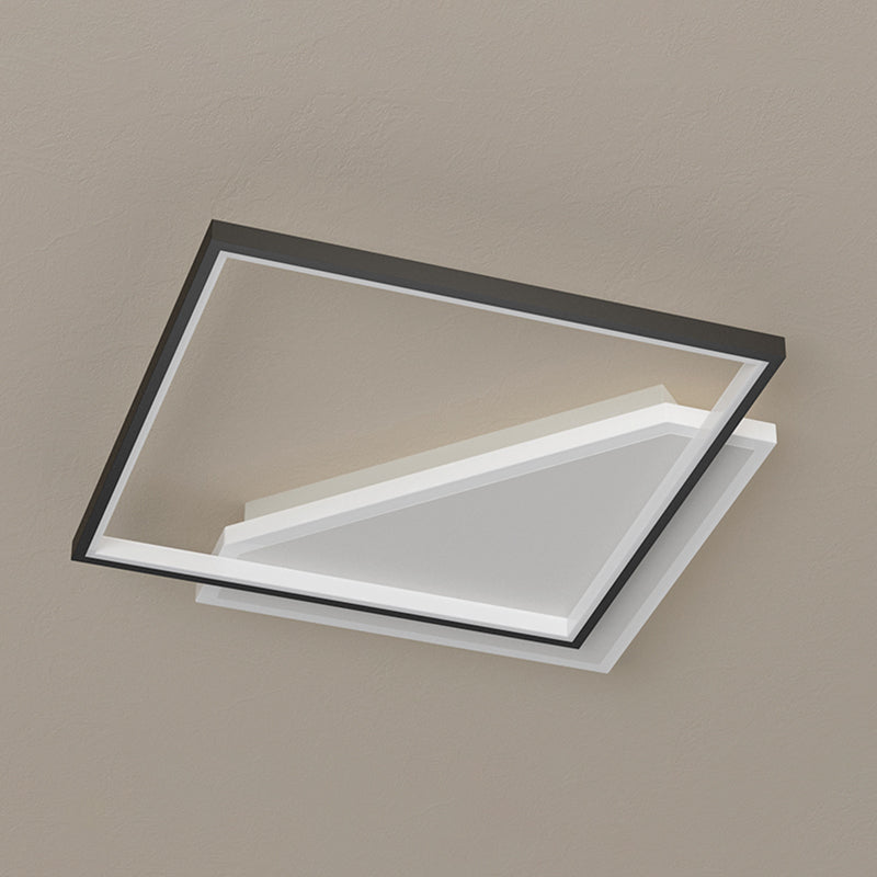 Luz del techo geométrico de la luz del techo de la luz moderna 2 luces de montaje del montaje en negro