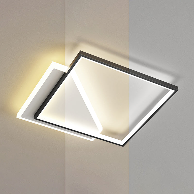Luz del techo geométrico de la luz del techo de la luz moderna 2 luces de montaje del montaje en negro