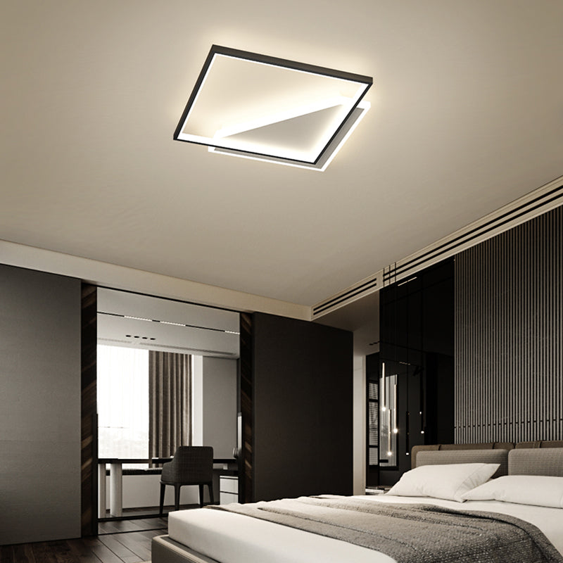 Luz del techo geométrico de la luz del techo de la luz moderna 2 luces de montaje del montaje en negro
