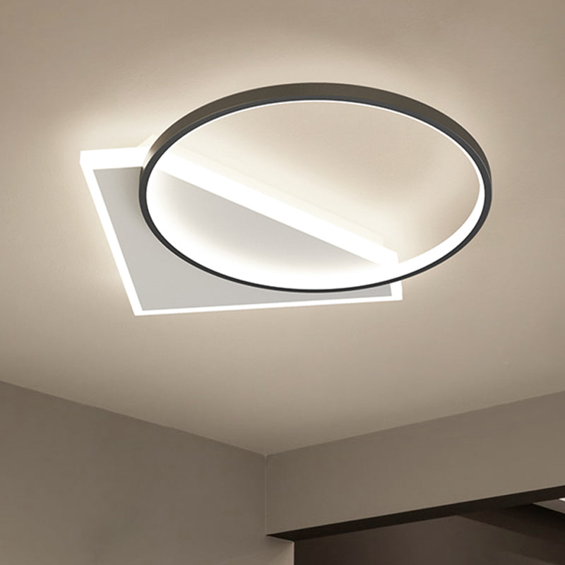Luz del techo geométrico de la luz del techo de la luz moderna 2 luces de montaje del montaje en negro