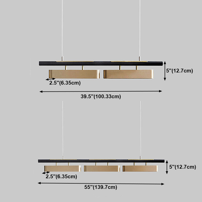 Luces colgantes de la isla de metal de la isla lineal de estilo moderno