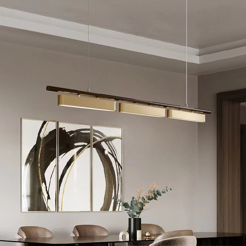 Luces colgantes de la isla de metal de la isla lineal de estilo moderno