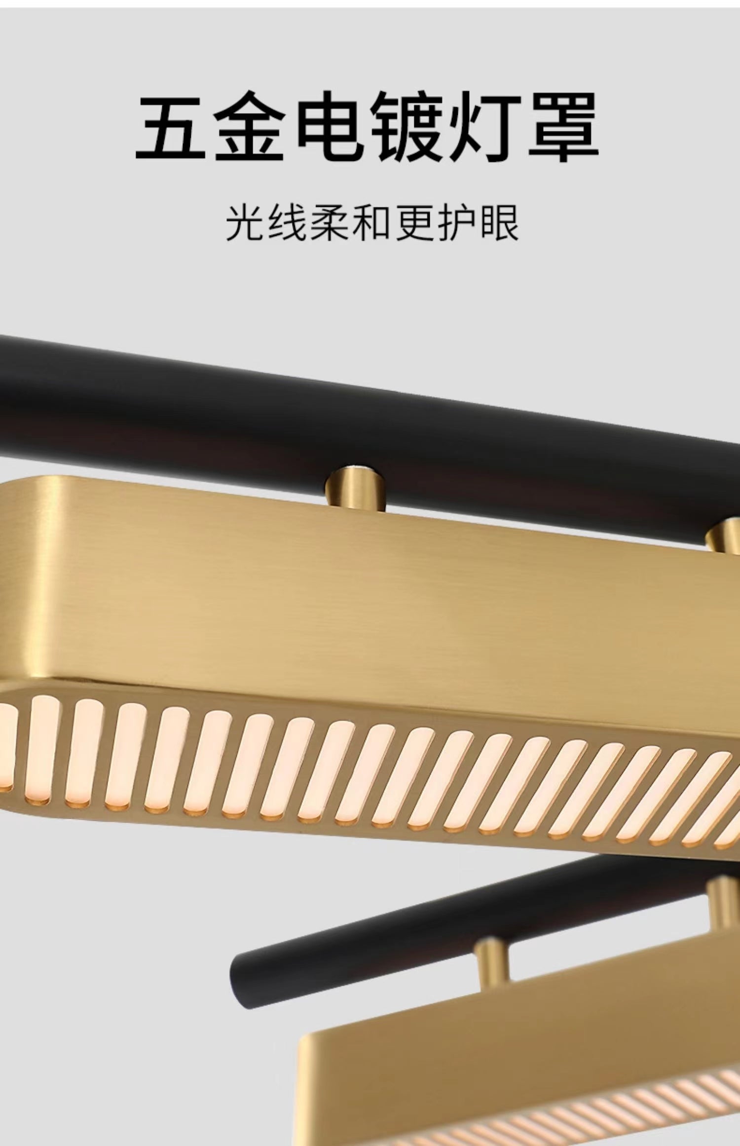 Luces colgantes de la isla de metal de la isla lineal de estilo moderno