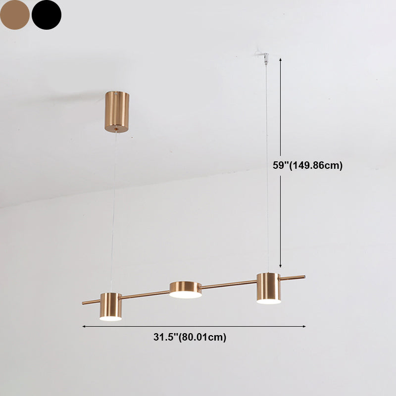 Luz de colgante de cilindro de estilo moderno lámparas colgantes de metal