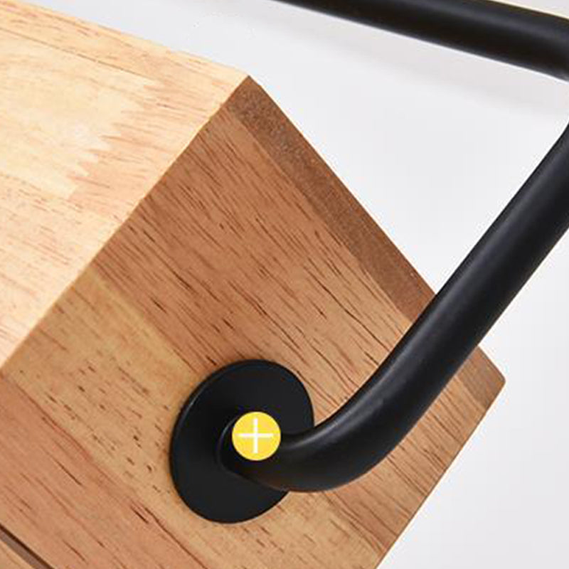 Estilo moderno rectangle colgante de madera ligera 1 lámpara de luz de luz