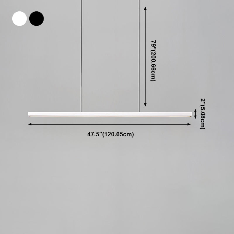 Estilo moderno lineal colgante de metal 1 lámpara de luz de luz