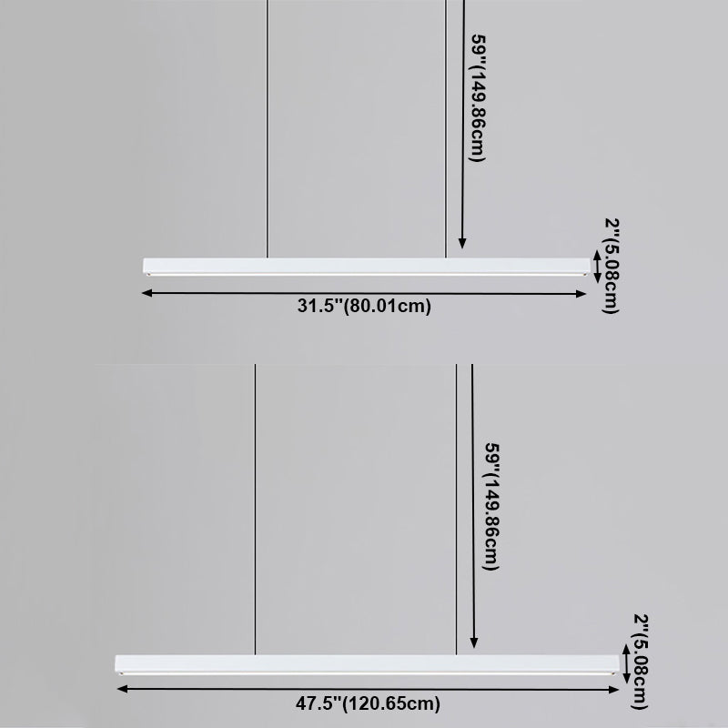 Estilo moderno lineal colgante de metal claro 1 lámpara de la isla de la luz