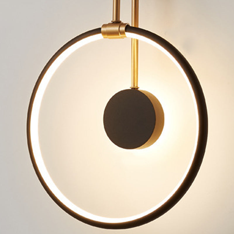 Metal Round Wall Mounted Lamps Modern Style 1 Light Wall Lighting Fixtures