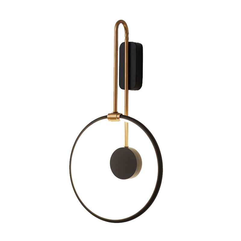 Metal Round Wall Mounted Lamps Modern Style 1 Light Wall Lighting Fixtures