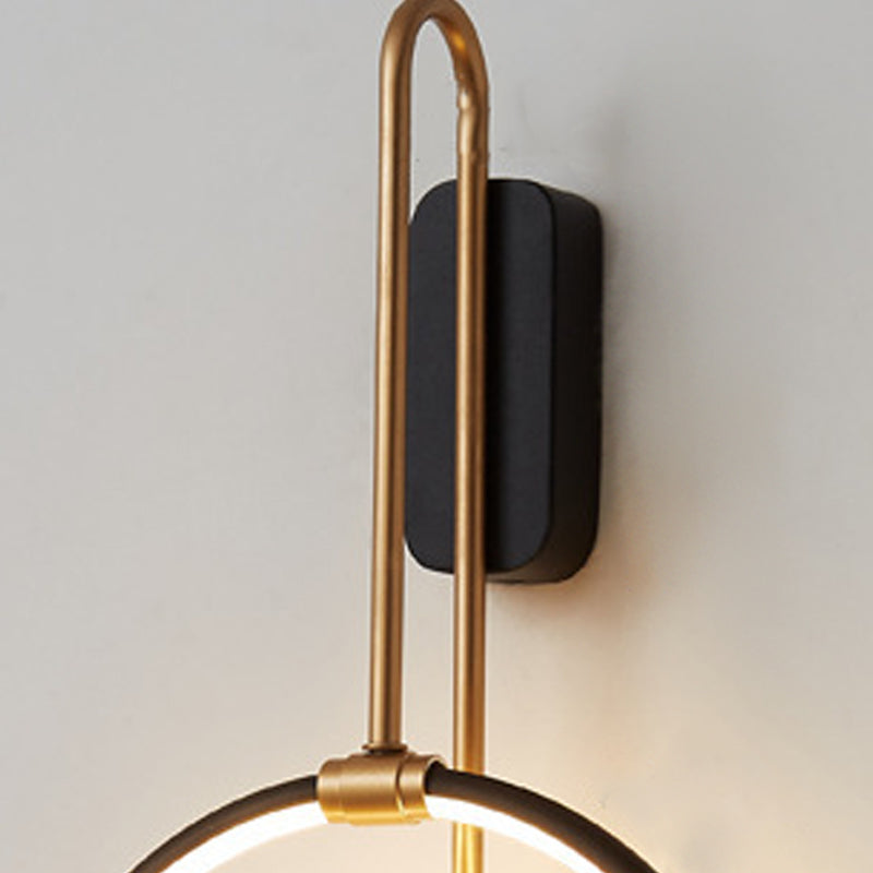 Metal Round Wall Mounted Lamps Modern Style 1 Light Wall Lighting Fixtures