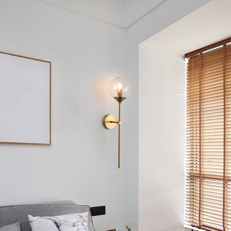 Glass Ball Wall Mounted Lamps Modern Style 1 Light Wall Lighting Fixtures