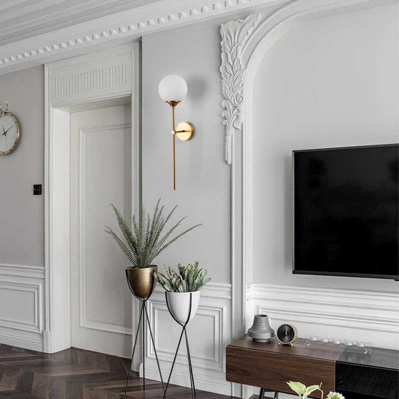 Glass Ball Wall Mounted Lamps Modern Style 1 Light Wall Lighting Fixtures