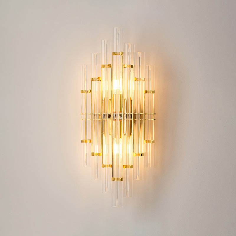 Multi Lights Cylinder Wall Sconces Modern Style Crystal Wall Mounted Lamps