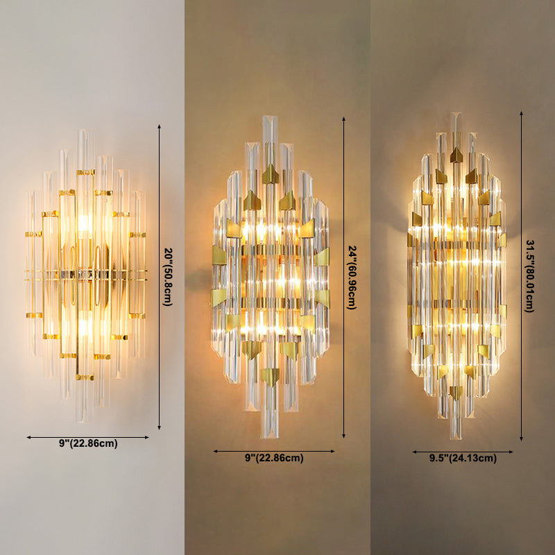 Multi Lights Cylinder Wall Sconces Modern Style Crystal Wall Mounted Lamps