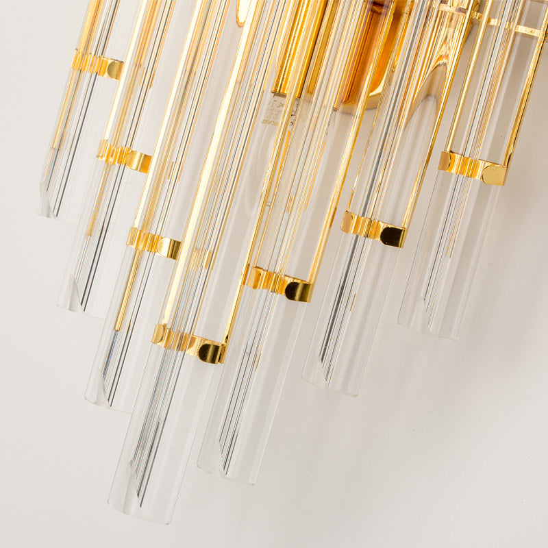Multi Lights Cylinder Wall Sconces Modern Style Crystal Wall Mounted Lamps