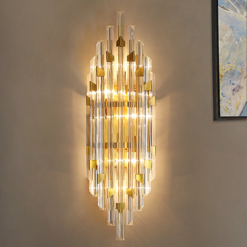 Multi Lights Cylinder Wall Sconces Modern Style Crystal Wall Mounted Lamps