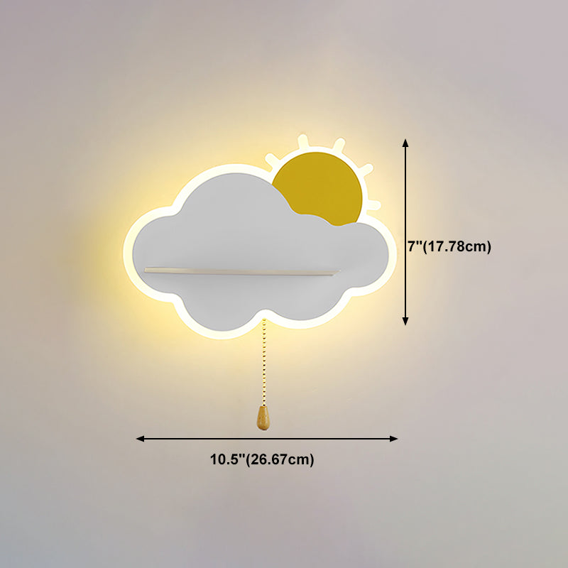 Stile per bambini a forma unica muro di metallo 1 luce da parete leggera luce
