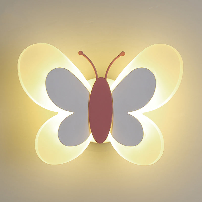 1 Light Butterfly Wall Sconce Modern Style Metal Wall Lighting for Bedroom