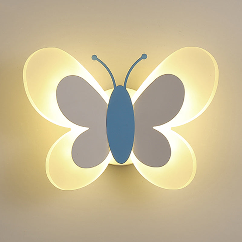 1 Light Butterfly Wall Sconce Modern Style Metal Wall Lighting for Bedroom
