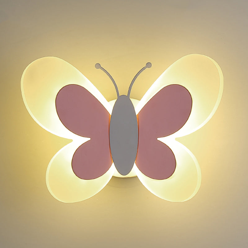1 Light Butterfly Wall Sconce Modern Style Metal Wall Lighting for Bedroom