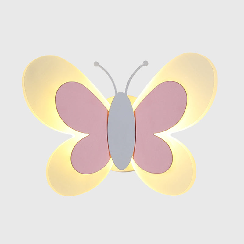 1 Light Butterfly Wall Sconce Modern Style Metal Wall Lighting for Bedroom