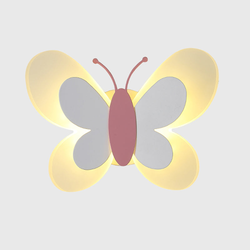 1 Light Butterfly Wall Sconce Modern Style Metal Wall Lighting for Bedroom