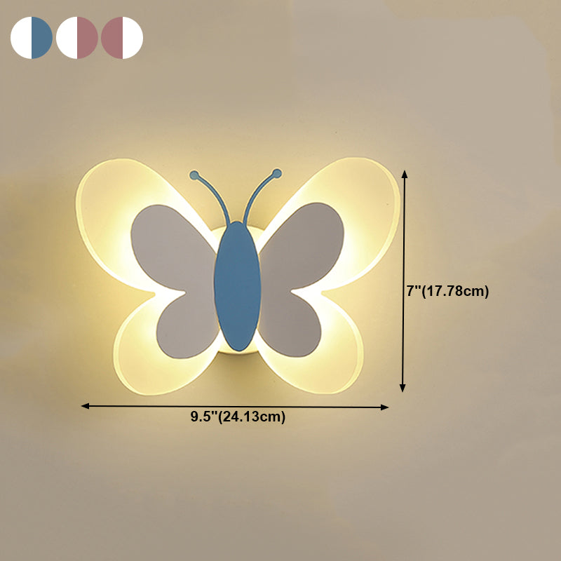 1 Light Butterfly Wall Sconce Modern Style Metal Wall Lighting for Bedroom