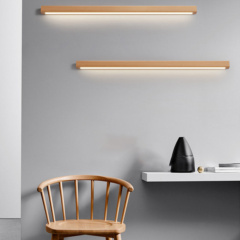 Iluminación de pared de madera de estilo de pared de tira de 2 luces para dormitorio