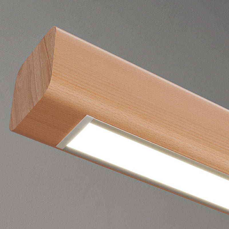 Iluminación de pared de madera de estilo de pared de tira de 2 luces para dormitorio