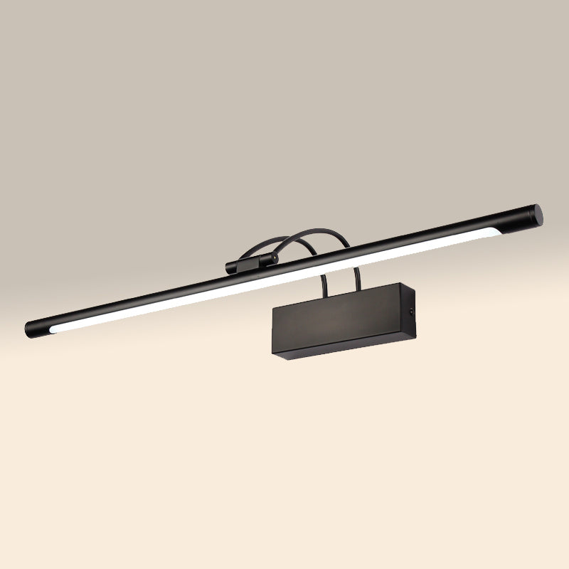 Metal Linear Shade Wall Sconce Modern Style 1 Light Mirror Wall Mount Lighting in Black