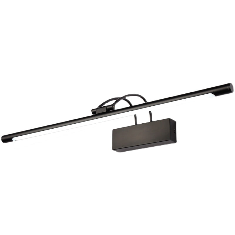 Metal Linear Shade Wall Sconce Modern Style 1 Light Mirror Wall Mount Lighting in Black