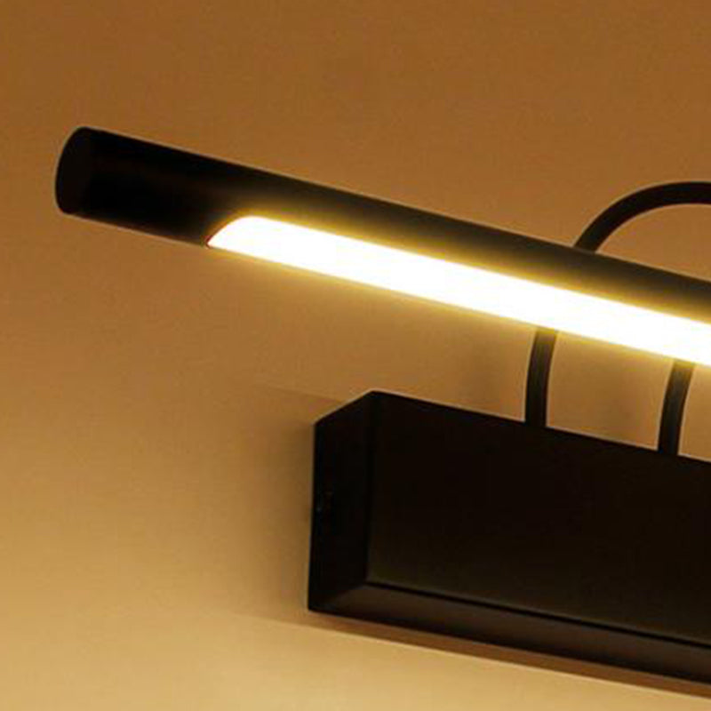 Murale linéaire Murce Murce Style moderne 1 Éclairage mural miroir clair en noir