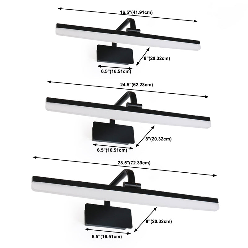 Metal Linear Shade Wall Sconce Modern Style 1- Montaggio parete specchio Luce Luce in nero