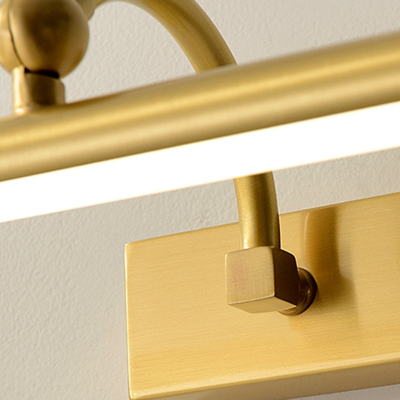 Linear Shade Metal Wall Sconce Modern Style 1 Light Mirror Wall Mounted Light Fixture