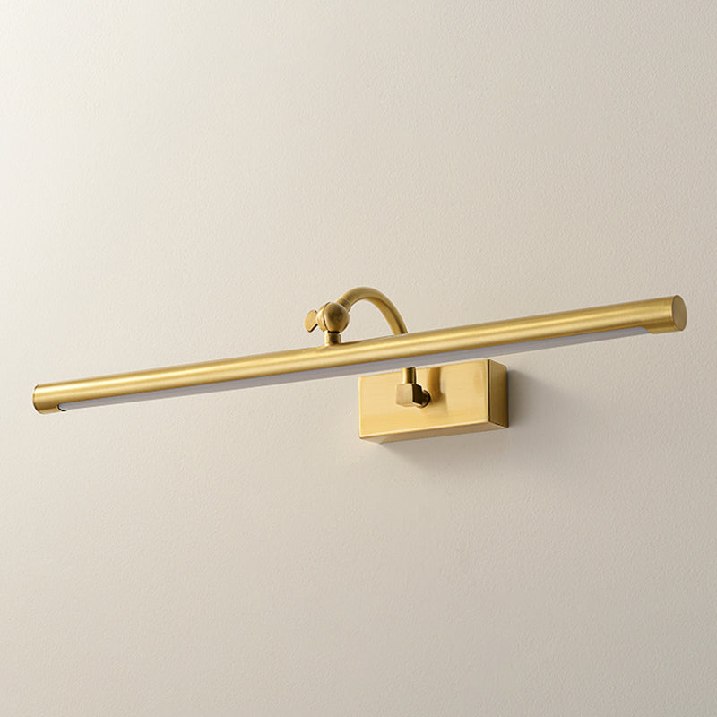 Linear Shade Metal Wall Sconce Modern Style 1 Light Mirror Wall Mounted Light Fixture