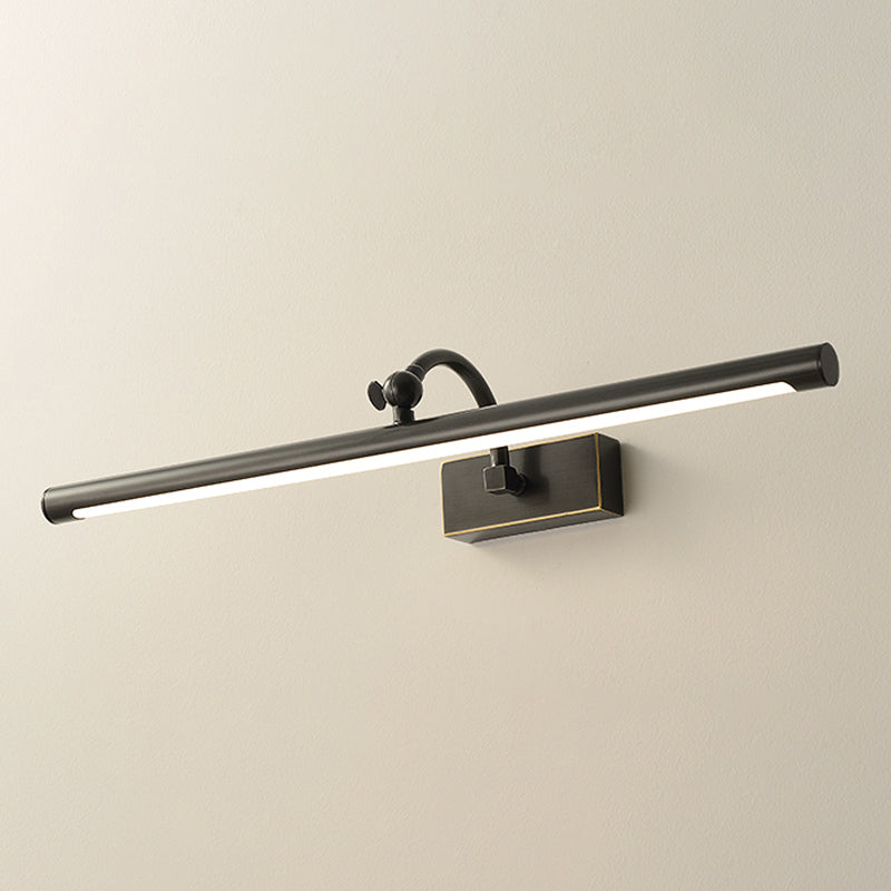 Linear Shade Metal Wall Sconce Modern Style 1 Light Mirror Wall Mounted Light Fixture