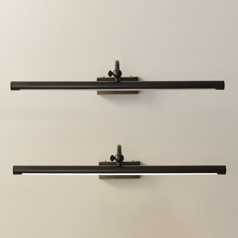 Linear Shade Metal Wall Sconce Modern Style 1 Light Mirror Wall Mounted Light Fixture