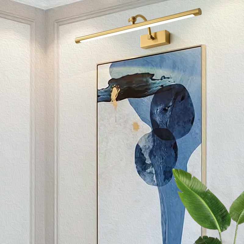 Linear Shade Metal Wall Sconce Modern Style 1 Light Mirror Wall Mounted Light Fixture