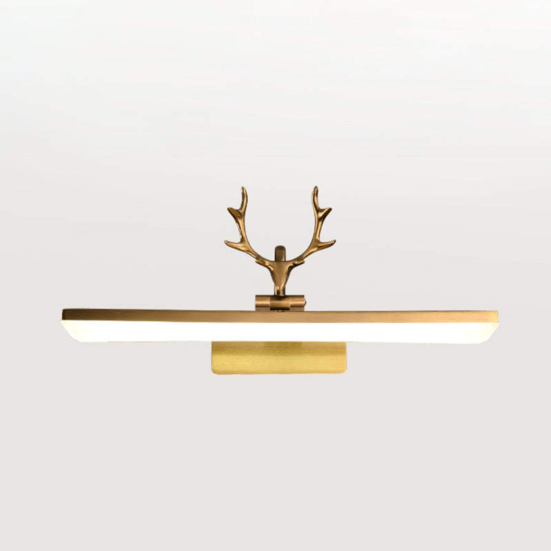 Linear Shade Metal Wall Sconce Modern 1 Light Mirror Wall Mount Light Fixture