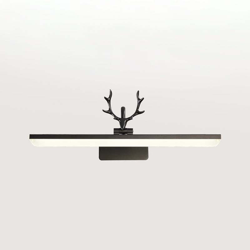 Linear Shade Metal Wall Sconce Modern 1 Light Mirror Wall Mount Light Fixture