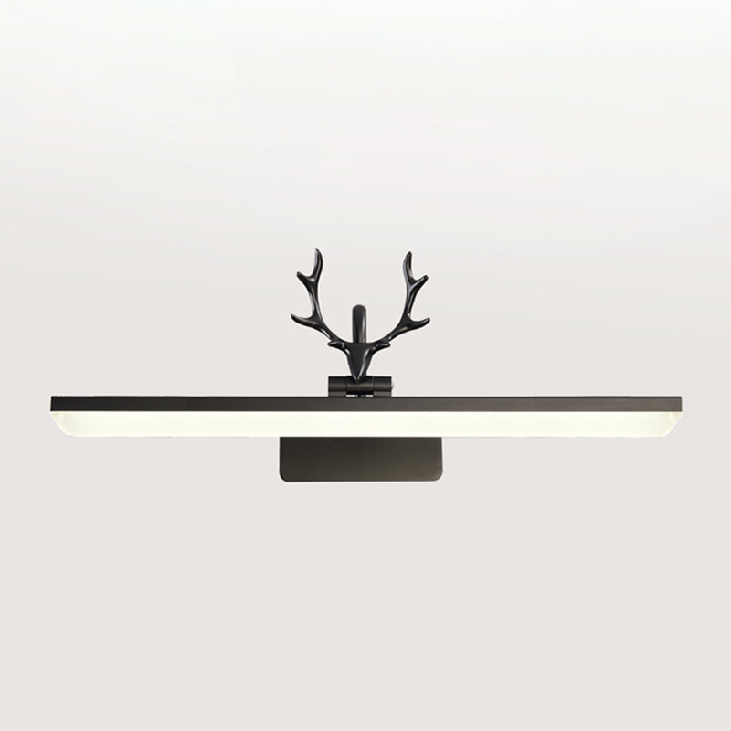 Linear Shade Metal Wall Sconce Modern 1 Light Mirror Wall Mount Light Fixture