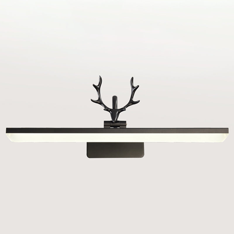 Linear Shade Metal Wall Sconce Modern 1 Light Mirror Wall Mount Light Fixture
