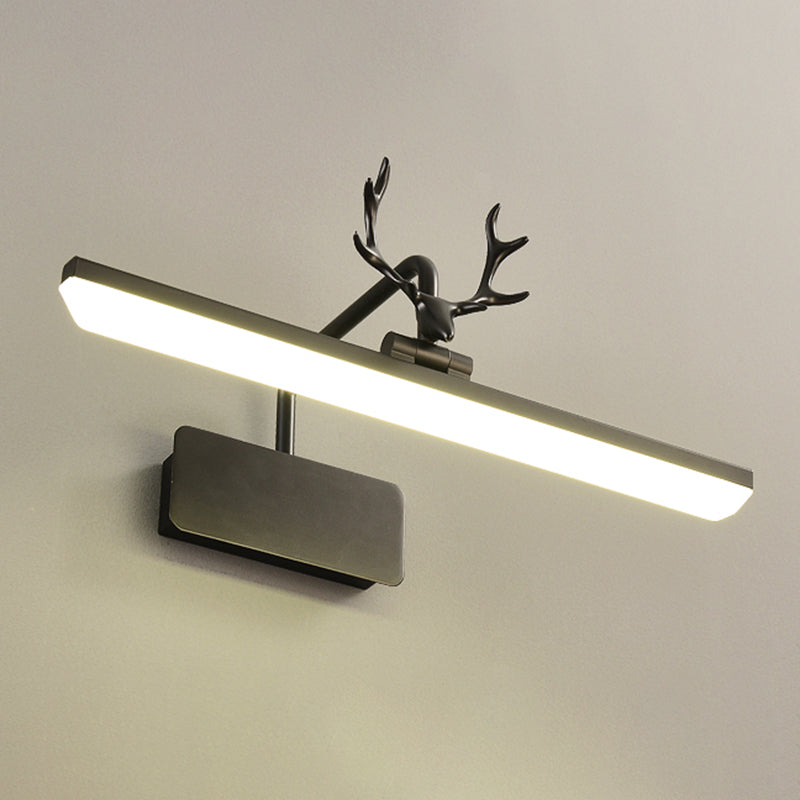 Linear Shade Metal Wall Sconce Modern 1 Light Mirror Wall Mount Light Fixture
