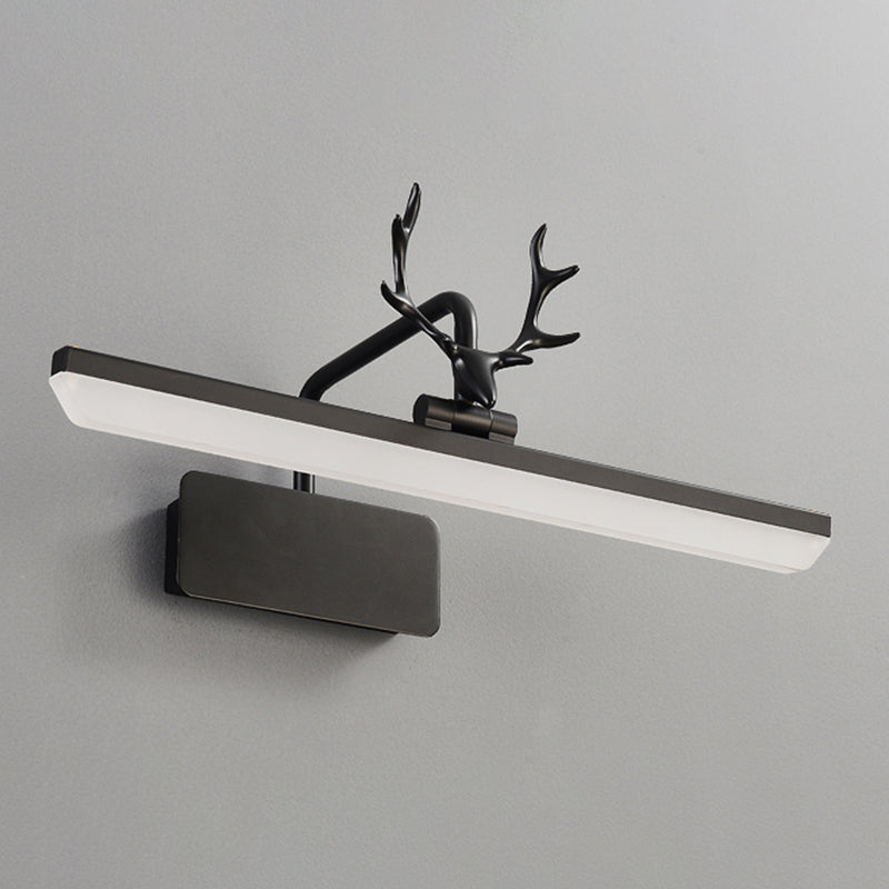 Linear Shade Metal Wall Sconce Modern 1 Light Mirror Wall Mount Light Fixture