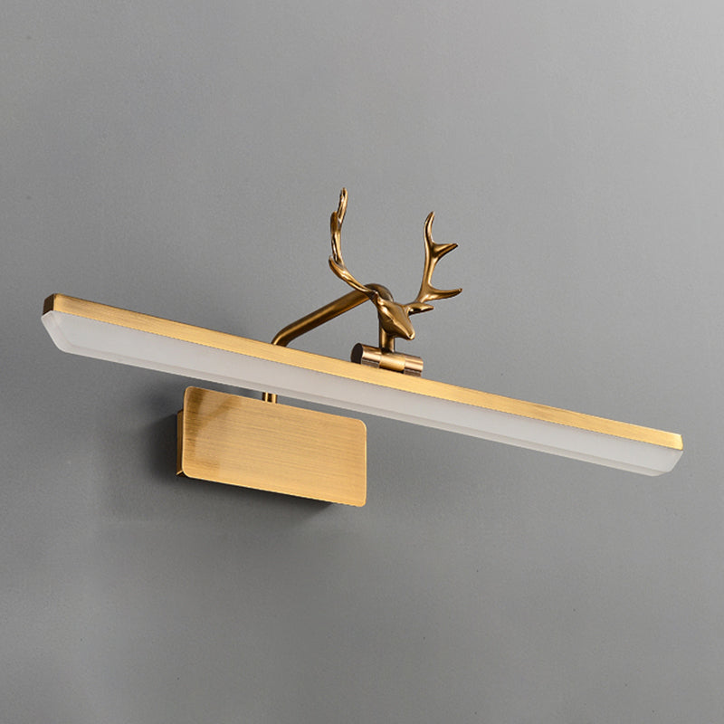 Linear Shade Metal Wall Sconce Modern 1 Light Mirror Wall Mount Light Fixture
