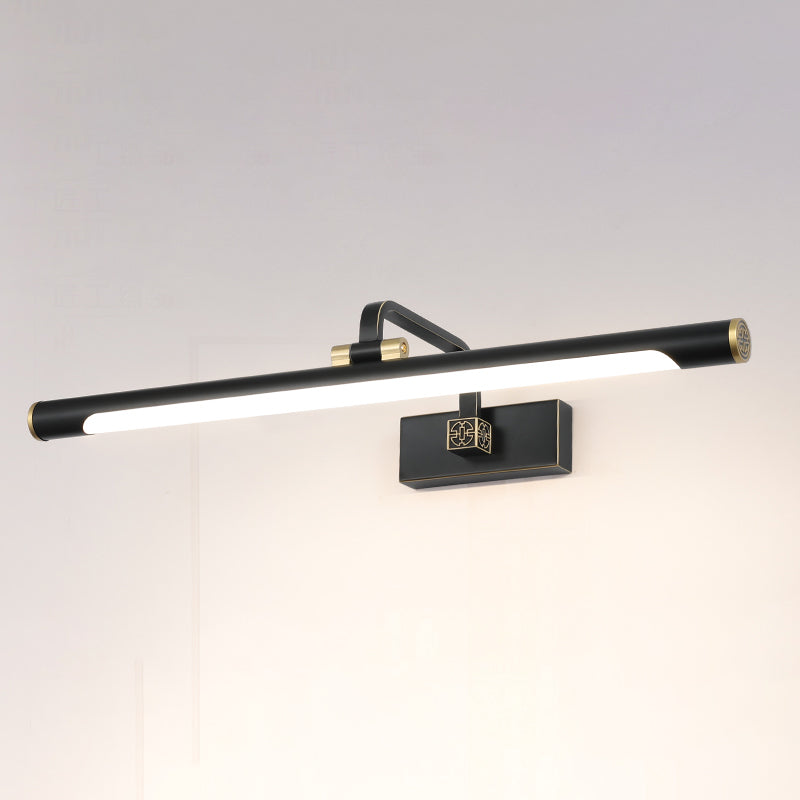 Linear Shade Metal Wall Sconce Modern 1 Light Mirror Wall Mount Light