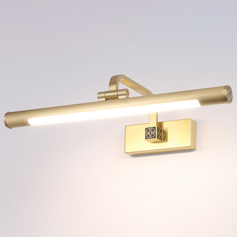 Linear Shade Metal Wall Sconce Modern 1 Light Mirror Wall Mount Light
