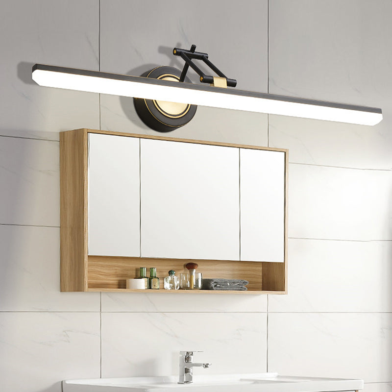 Linear Shade Metal Wall Sconce Modern Style 1 Light Mirror Wall Mounted Light Fixture