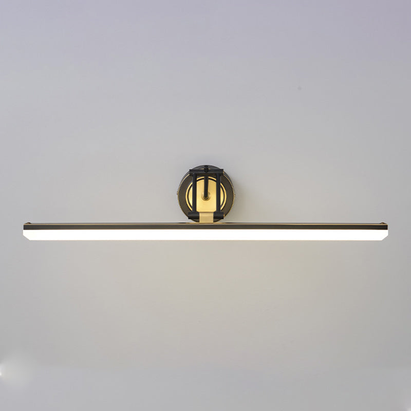 Linear Shade Metal Wall Sconce Modern Style 1 Light Mirror Wall Mounted Light Fixture
