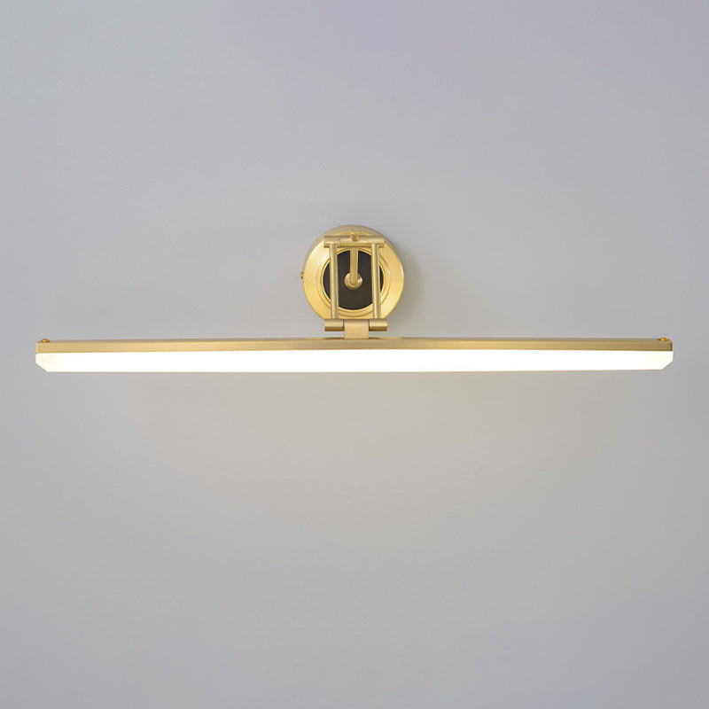 Linear Shade Metal Wall Sconce Modern Style 1 Light Mirror Wall Mounted Light Fixture